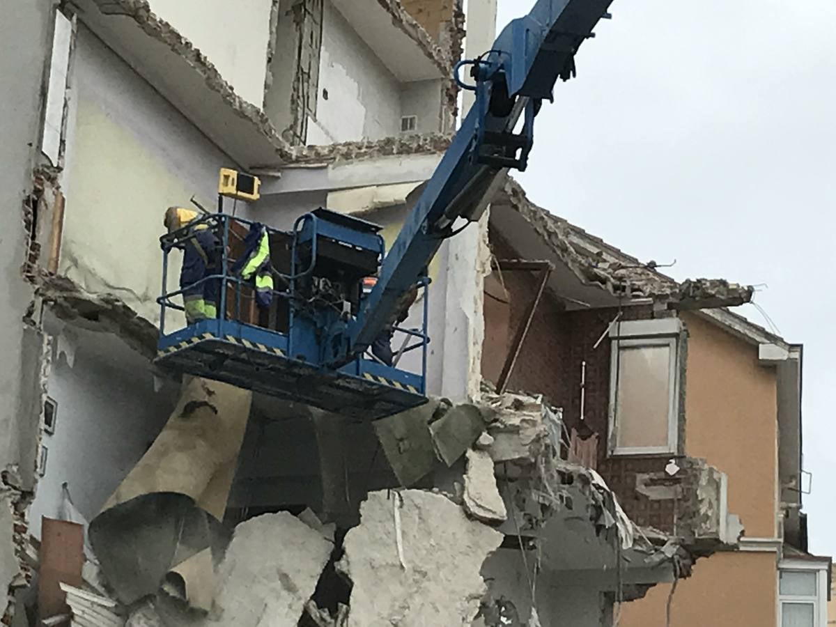 El número 57 de la calle del Sol depués del derrumbe de este martes