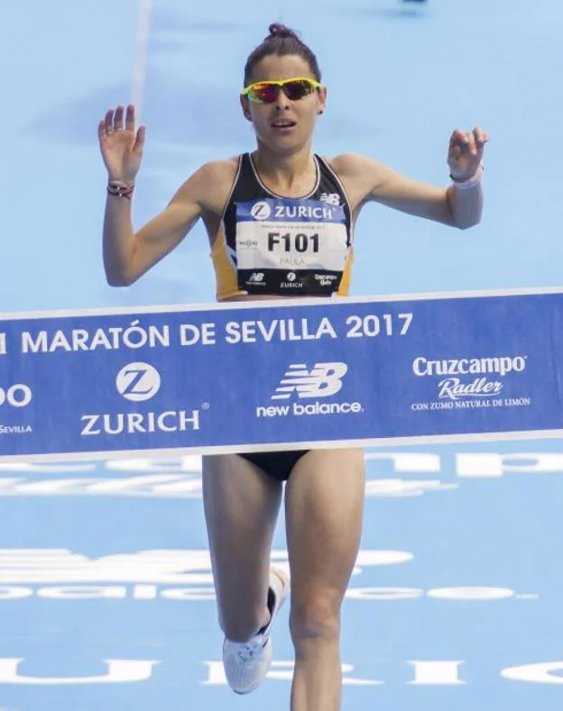 Paula González, en el pasado Maratón de Sevilla. :