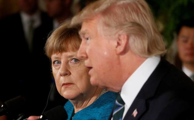 Angela Merkel y Donald Trump.