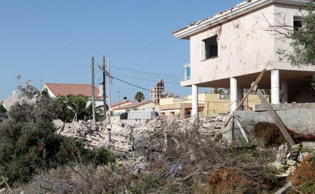 El lugar de la explosión en Alcanar.