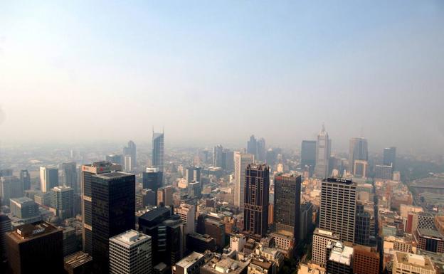 Vista aérea de la ciudad australiana de Melbourne.