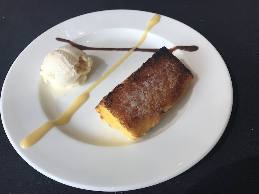 Torrija de soabao pasiego y helado.