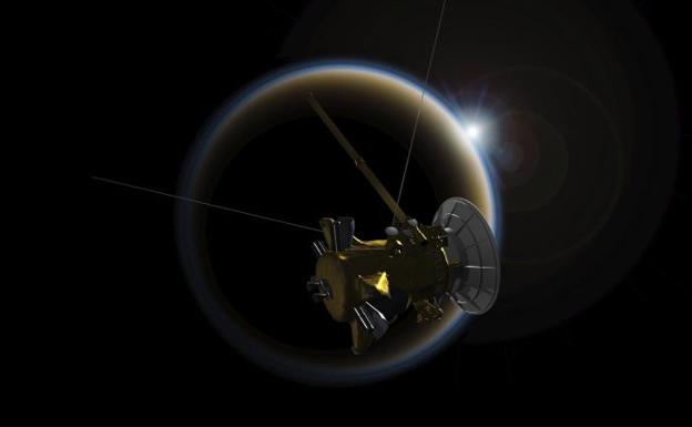 Versión artística de la sonda Cassini.