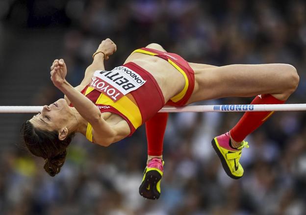 Ruth Beitia, durante el Mundial de atletismo de este verano en Londres. 