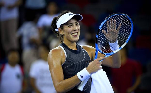 Garbine celebra la victoria. 