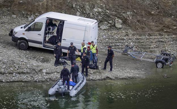 Dispositivo policial en el pantano de Susqueda.