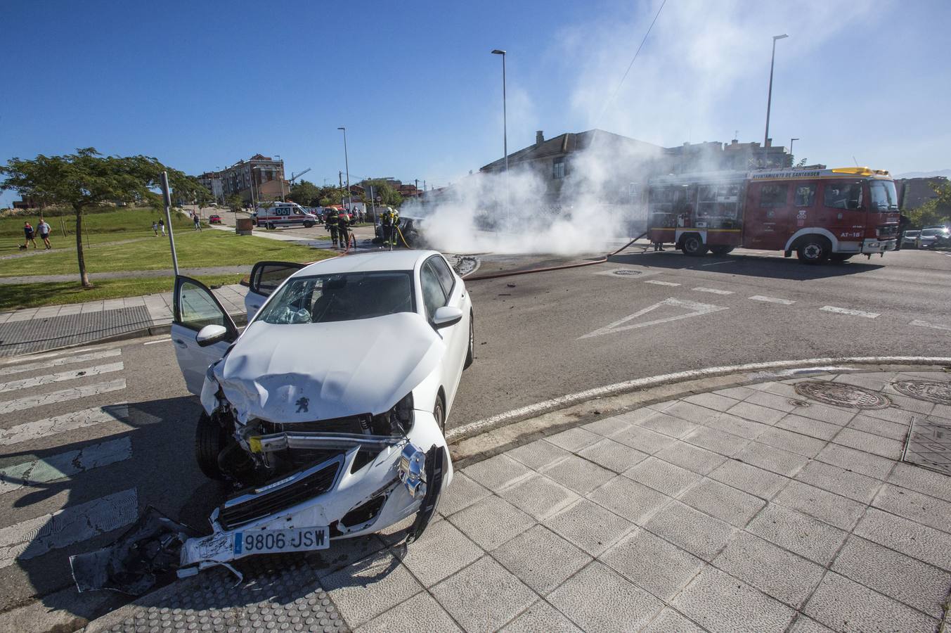 Accidente espectacular en Valdenoja