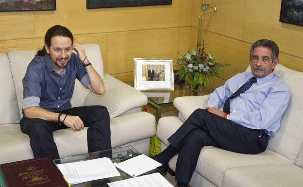 Pablo Iglesias, en su vidita a Cantabria, en 2015.