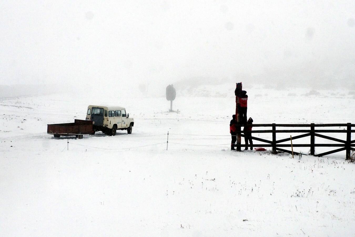 Nieve en la estación de Alto Campoo