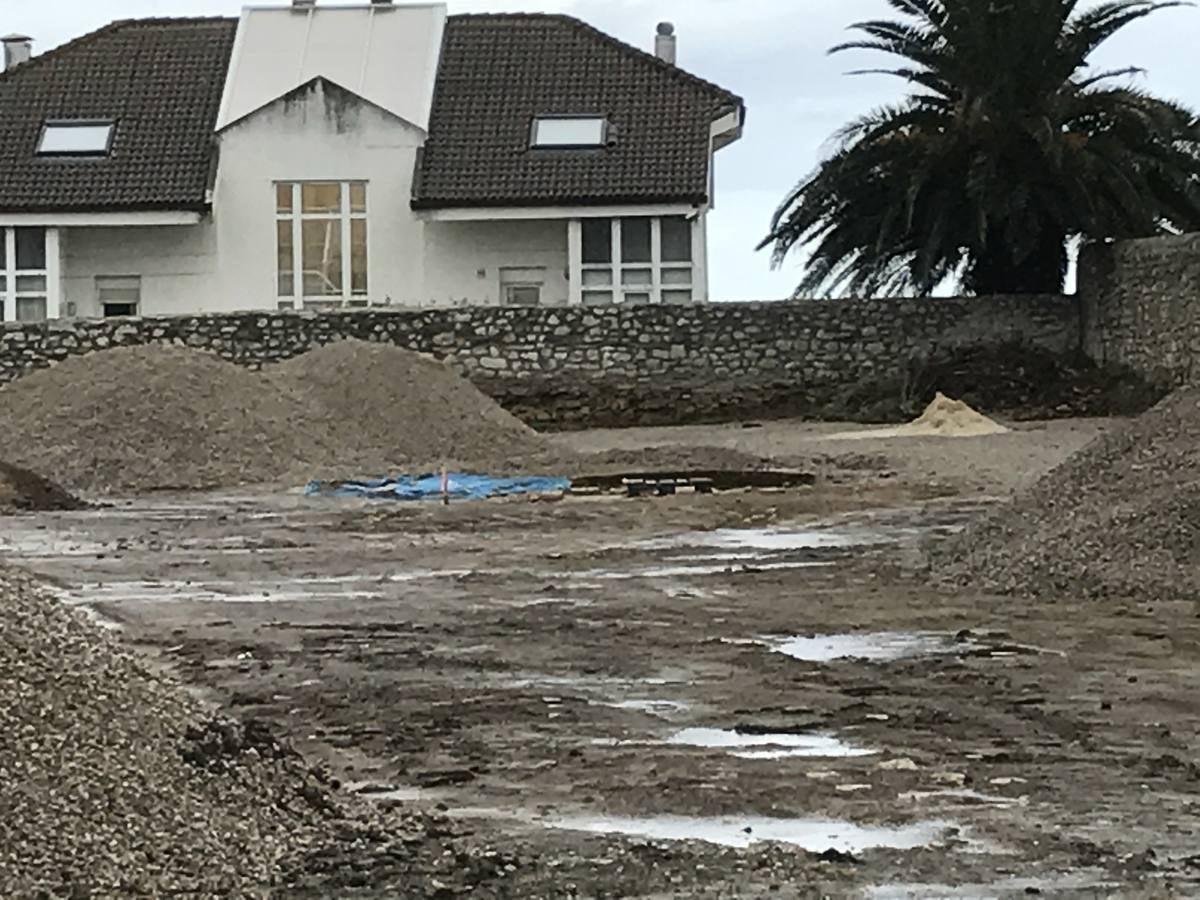 Restos romanos hallados en las obras del aparcamiento de Suances