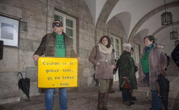 Un momento de la protesta.