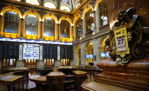 Interior de la Bolsa de Madrid.