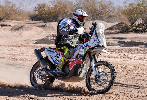 Chus Puras, durante uno de los entrenamientos que ha realizado para preparar el Dakar 2018.