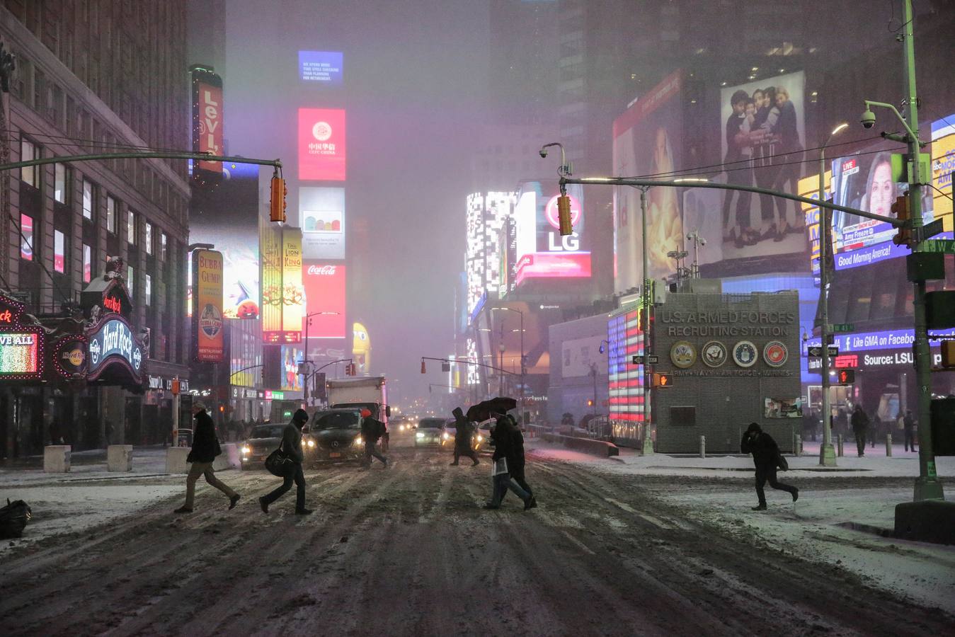 Nieve en Times Square