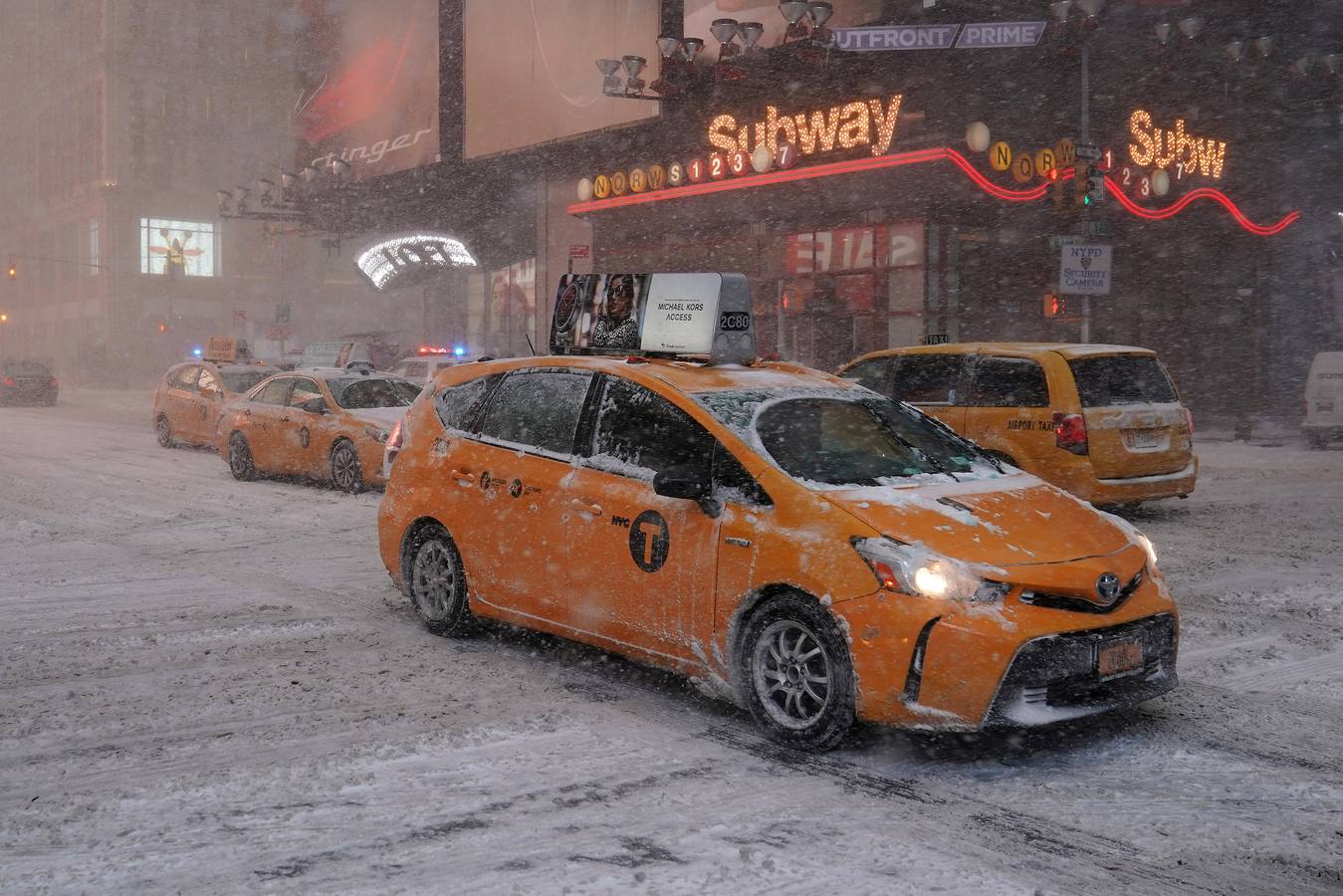 Nieve en Times Square