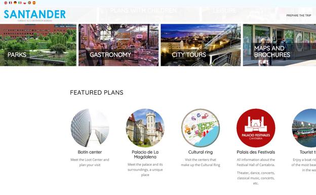 La imagen que ofrece la nueva web del Ayuntamiento de Santander, con errores de traducción. 