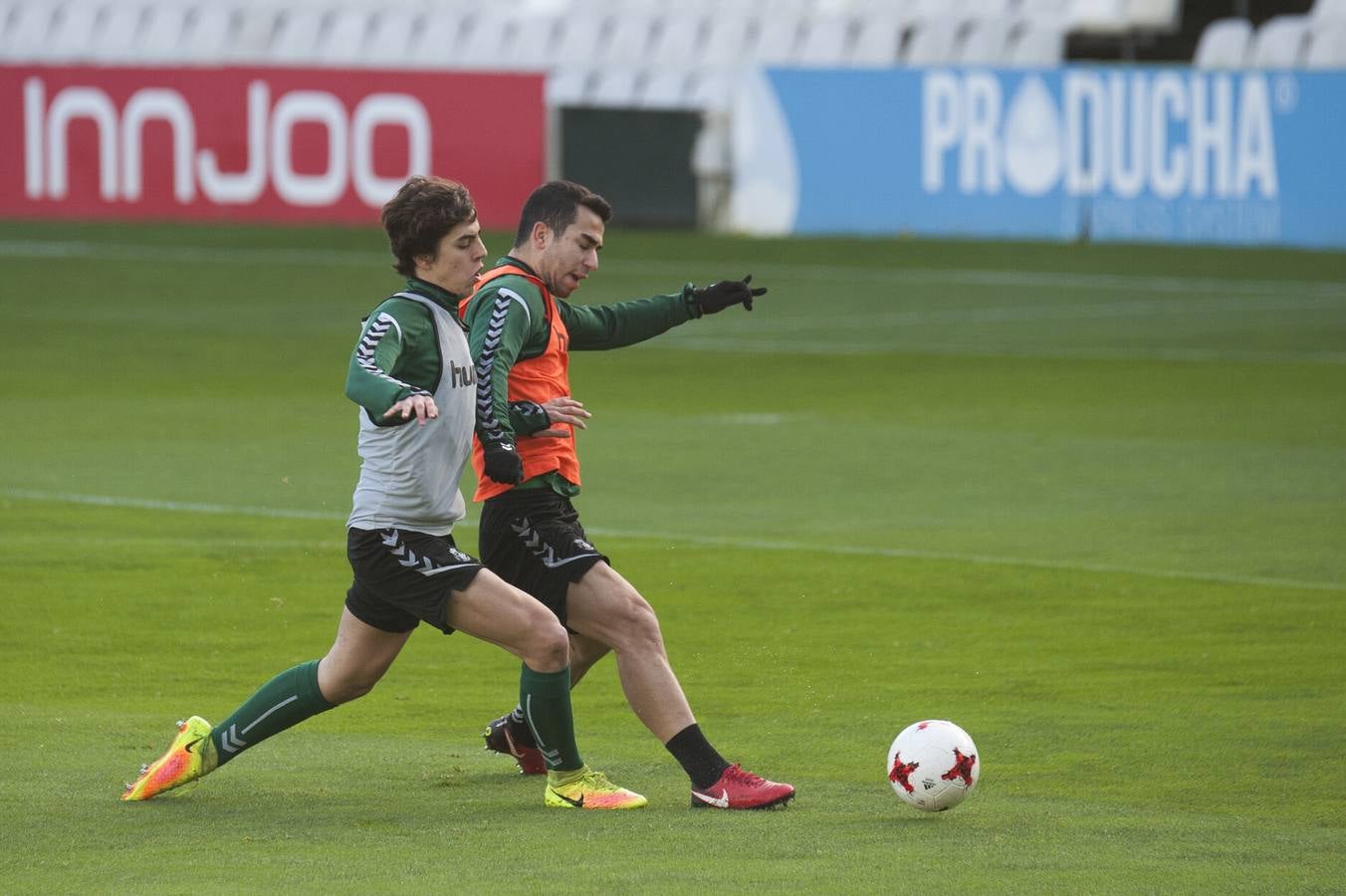 Preparando en El Sardinero el partido ante el Mirandés