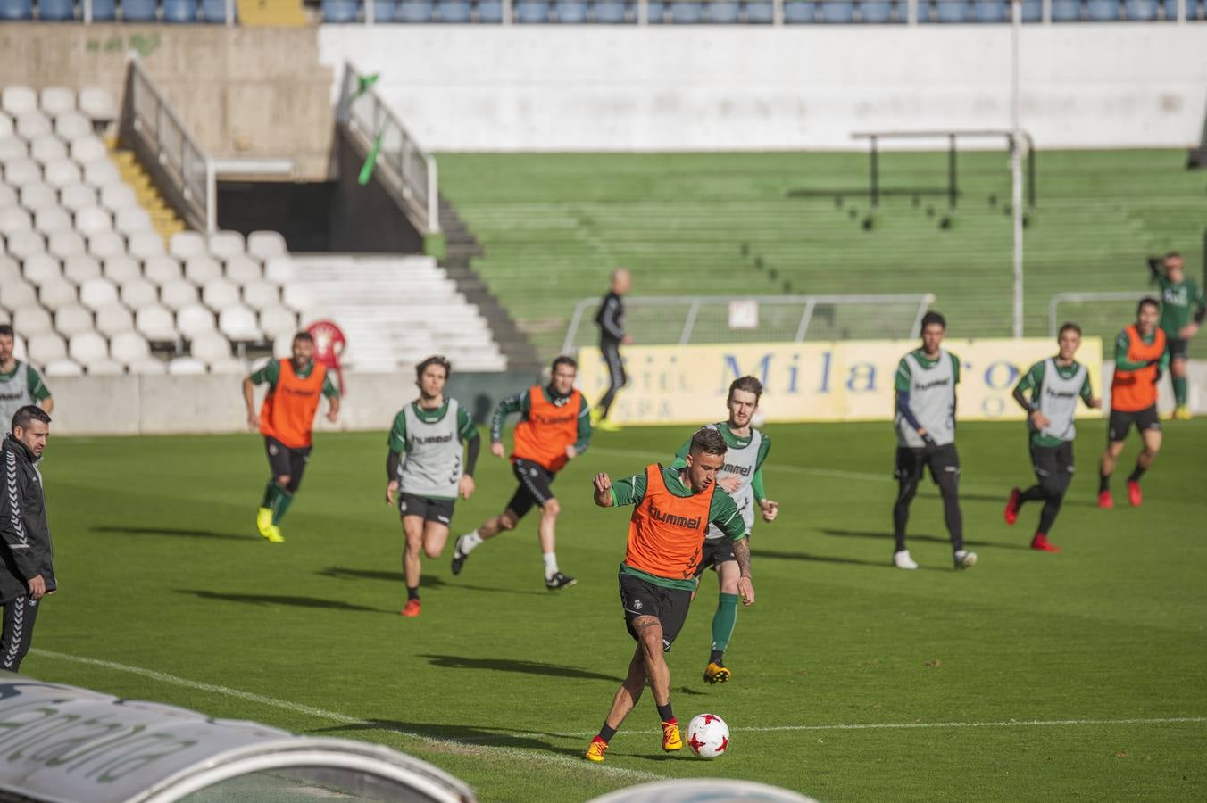 Preparando en El Sardinero el partido ante el Mirandés