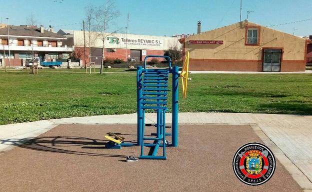 El caparato donde quedó atrapado.