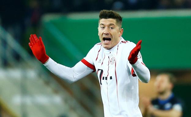 Robert Lewandowski, en un partido con el Bayern. 