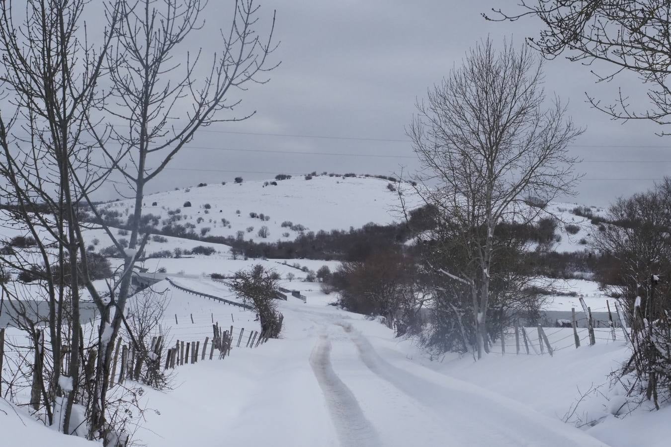 Un manto blanco cubre la zona de Campoo