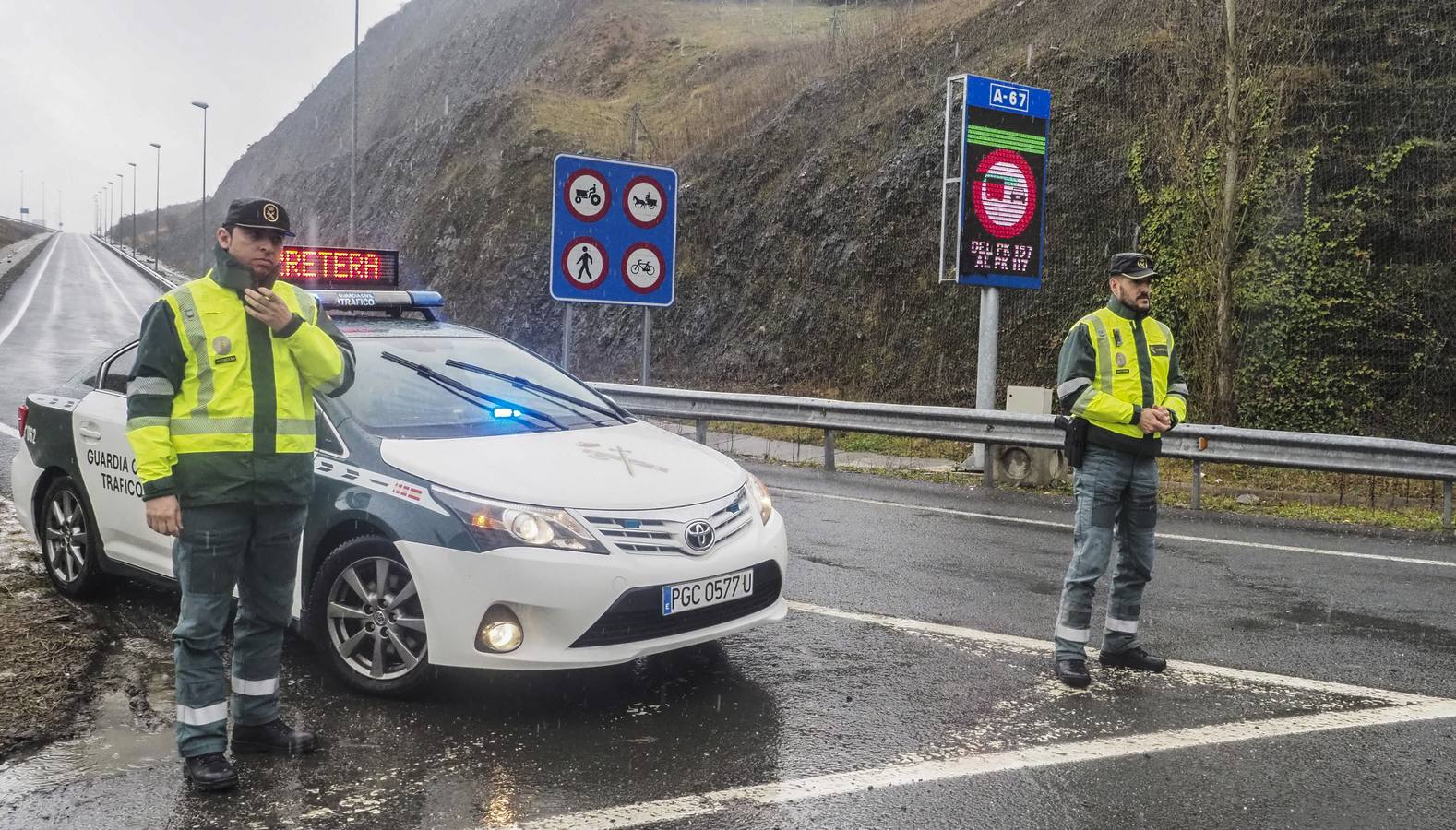 Dispositivo de la Guardia Civil en la A-67