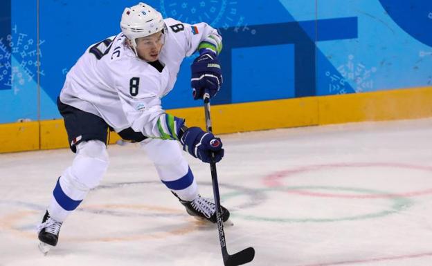 El jugador esloveno Ziga Jeflic, durante un partido en Pyeongchang. 