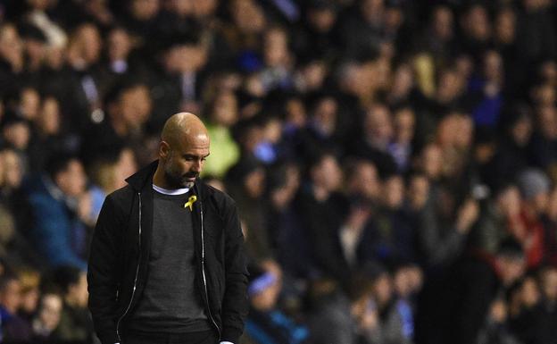 Pep Guardiola, durante un partido. 