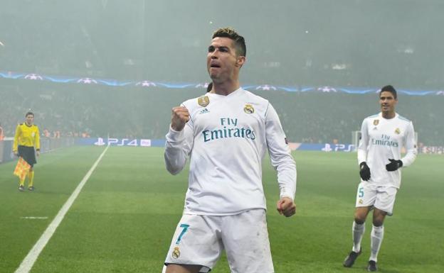 Cristiano Ronaldo celebra su gol en el Parque de los Príncipes. 