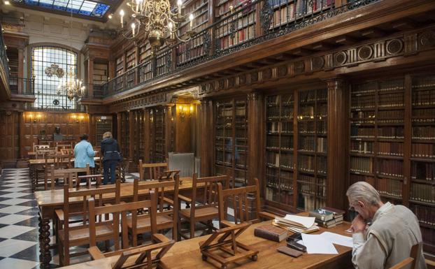 Sala Principal de la Biblioteca de Menéndez Pelayo.