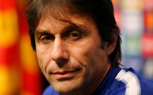 Antonio Conte, durante la rueda de prensa. 