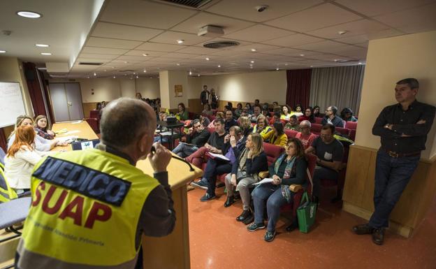 Imagen de la asamblea del SUAP celebrada hace dos semanas.