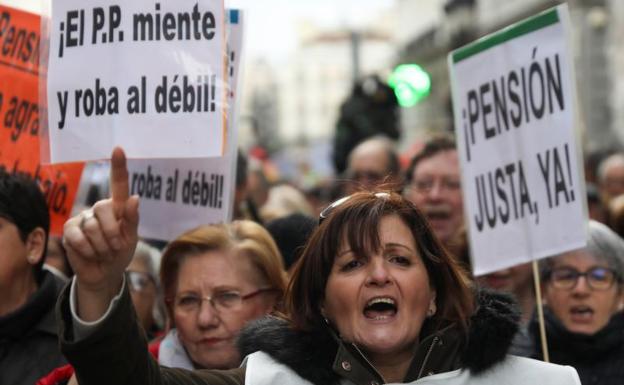 Participantes en la manifestación del pasado 17 de marzo en Madrid.