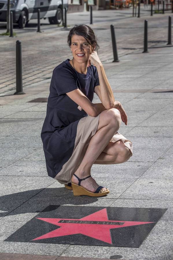 Ruth Beitia estrenó su estrella en el Paseo de la Fama de la calle tetuán de Santander en enero de 2016.