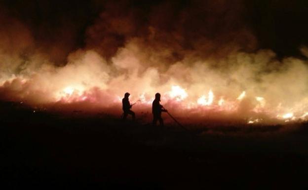 Incendio de Los Tojos, que fue extinguido esta madrugada.