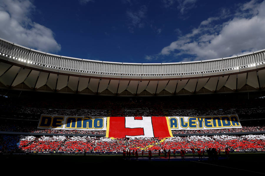 El delantero del Atlético de Madrid puso punto final a toda una vida como rojiblanco, y el Wanda Metropolitano quiso engrandecer su leyenda con un homenaje para el recuerdo.