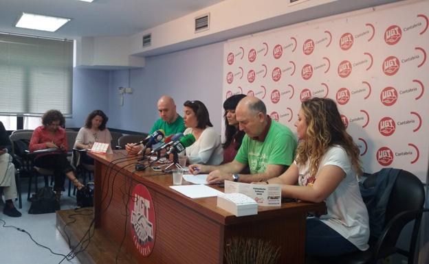 Rueda de prensa de la Junta de Personal Docente, celebrada este martes.