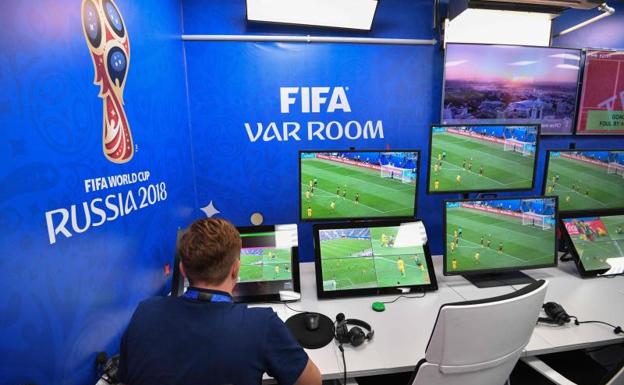 Sala de videoarbitraje en Rusia 2018