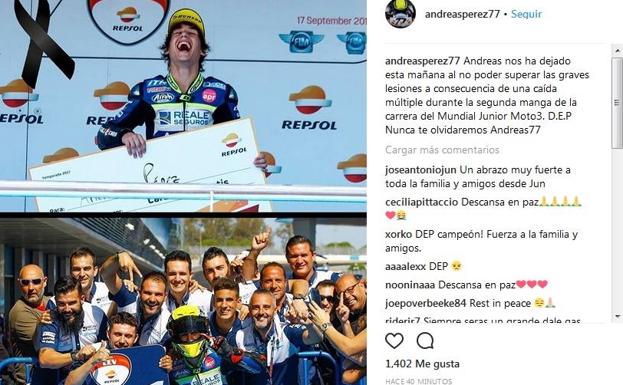 Cuenta de Instagram de Andreas Pérez.