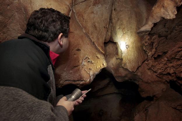 Los investigadores trabajan en uno de los yacimientos del complejo de cuevas del Castillo, en Puente Viesgo.