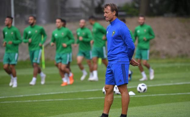 Renard, durante el entrenamiento de Marruecos.