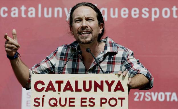 Pablo Iglesias, durante su participación en un acto de campaña. 