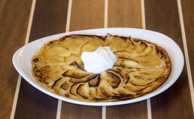 Tarta fina de manzana.