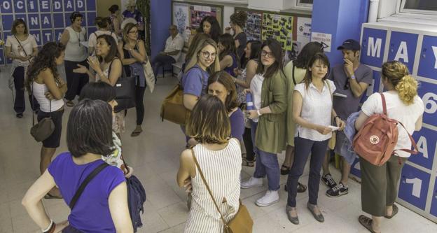 Uno de los exámenes celebrados en el IES Alberto Pico de Santander, el pasado 25 de julio, en la primera fase de oposiciones a Secundaria.