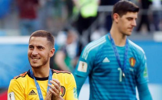 Hazard y Cortouis, tras lograr el tercer puesto del Mundial.