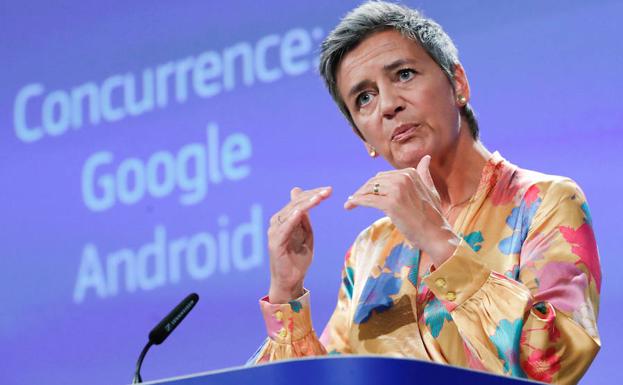 La comisaria europea de Competencia, Margrethe Vestager, en Bruselas.