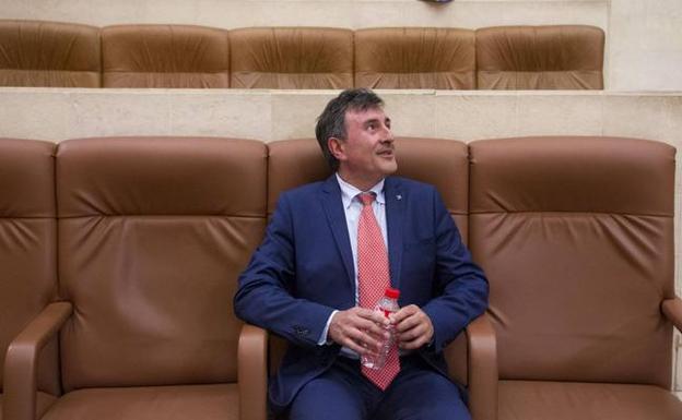 El consejero Fernández Mañananes, en el Parlamento de Cantabria. 