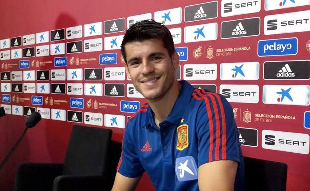 Álvaro Morata, en rueda de prensa. 