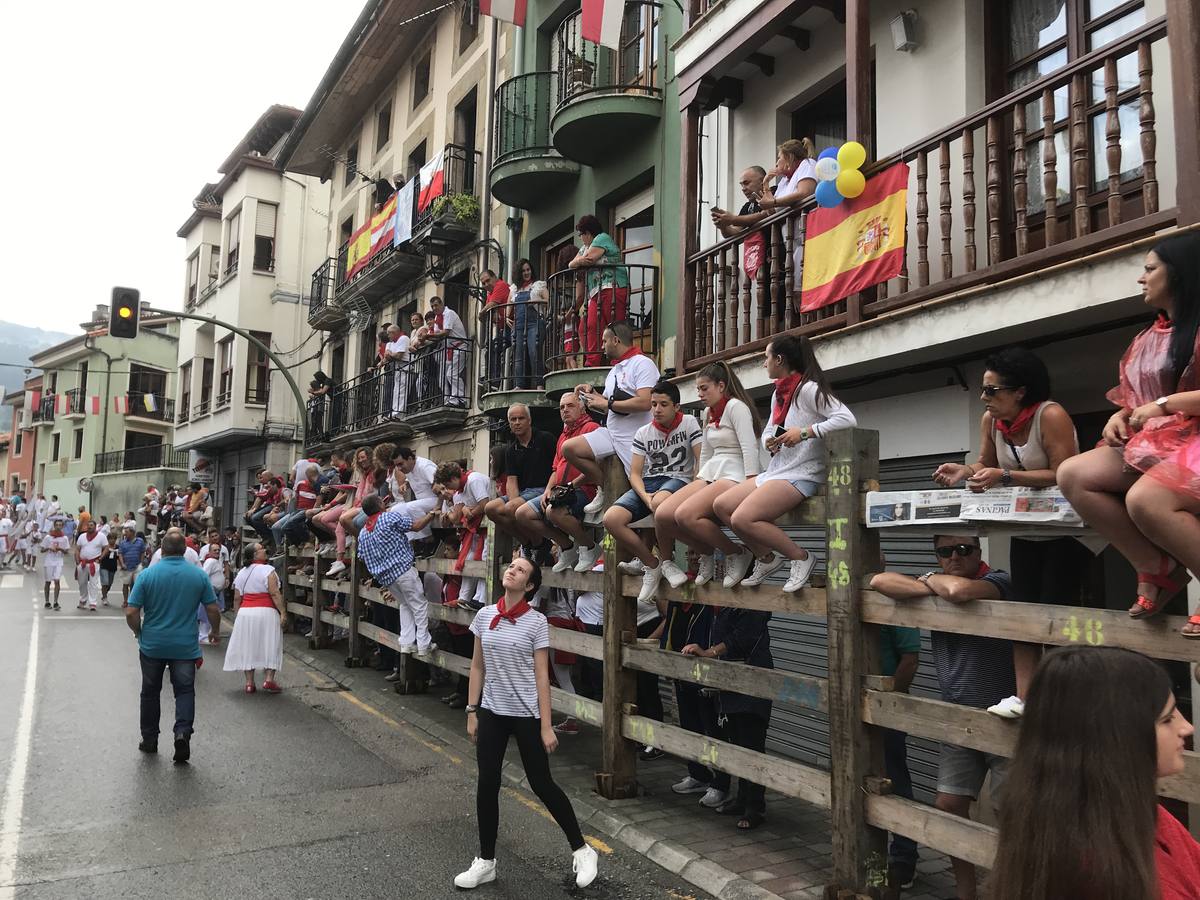 Fotos: Imágenes del primer encierro de las fiestas de Ampuero