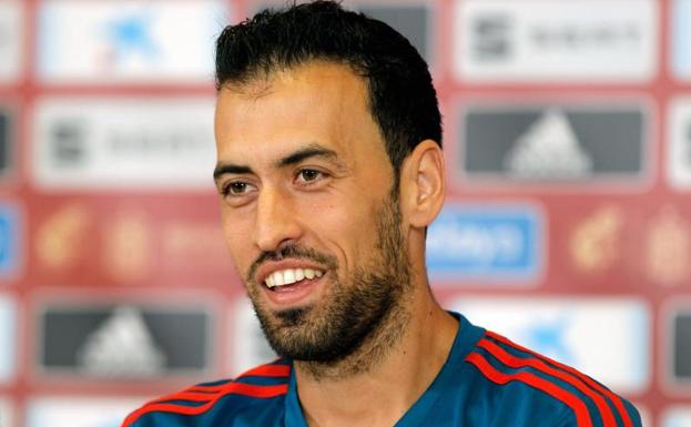 Sergio Busquets, en rueda de prensa.